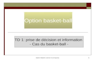 Option Basket Licence 3 (Junquera)1 Option basket-ball TD 1: prise de décision et information - Cas du basket-ball -
