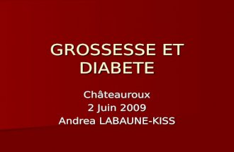 GROSSESSE ET DIABETE Châteauroux 2 Juin 2009 Andrea LABAUNE-KISS.
