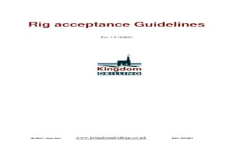 Drilling Rig Acceptance Standards