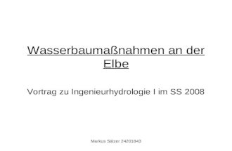 Markus Sälzer 24201843 Wasserbaumaßnahmen an der Elbe Vortrag zu Ingenieurhydrologie I im SS 2008.