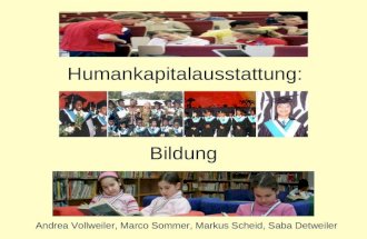 Humankapitalausstattung: Bildung Andrea Vollweiler, Marco Sommer, Markus Scheid, Saba Detweiler.