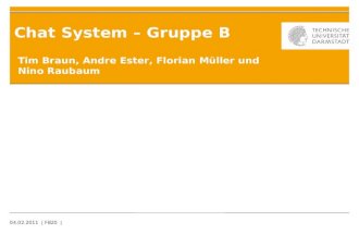 04.02.2011 | FB20 | Chat System – Gruppe B Tim Braun, Andre Ester, Florian Müller und Nino Raubaum.