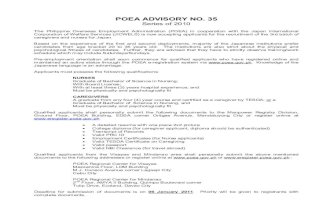 POEA Advisory on JPEPA -