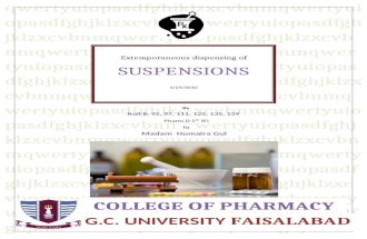 Desired Characteristics and Applications of Suspensions