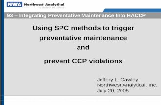 IFT2005-Using SPC Methods to Trigger Preventative Maintenance