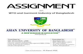 Assignment on WTO and Garment Industry of BD