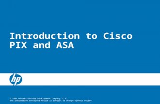 Introduction to Cisco PIX and ASA