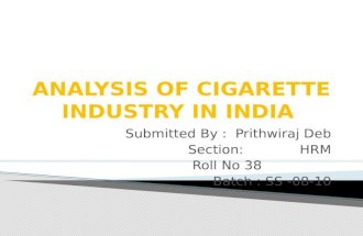 Analysis of Cigarette Industry in India