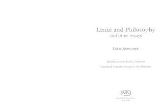 Althusser “Ideology and Ideological State Apparatuses,” in Lenin and Philosophy and Other Essays