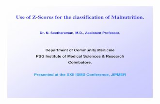Use of Z-Scores for the Classification of Malnutrition