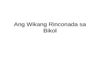 Ang Wikang Rinconada sa Bikol