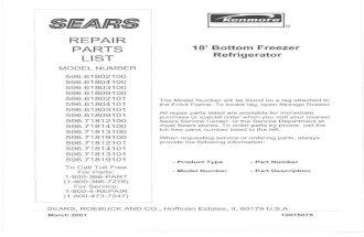 Kenmore Bottom Freezer Refrigerator Stainless Steel 596.71813100 Parts Manual