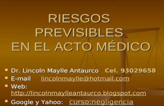 RIESGOS PREVISIBLES EN EL ACTO MEDICO