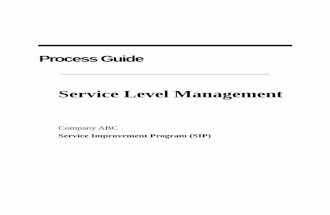 Sample Process Guide - Service Level Management