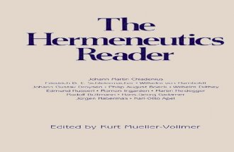 MUELLER-VOLLMER, Kurt the Hermeneutics Reader