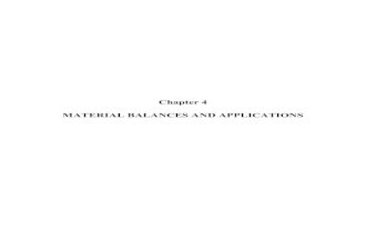 Chapter 4 - Material Balances and Applications