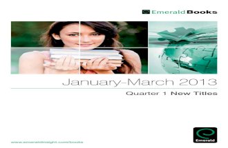 Emerald Group Publishing New Titles Jan-Mar 2013
