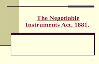 The Negotiable Instruments Act 1881 PPT
