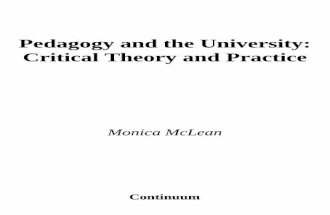 Monica McLean_University and the Pedagogy_Critical Theory and Practice