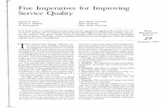 Five Imperatives for Improving Service Quality