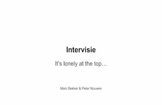 Intervisie Marc Bekker november 2013: "It's lonely at the top"