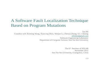 A software fault localization technique based on program mutations