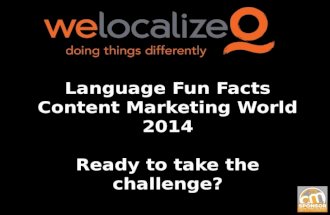 Content Marketing World 2014 Language Fun Fact Challenge by welocalize