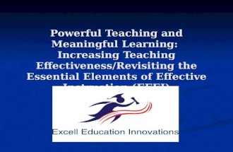 Essential elements of effective instruction ppt