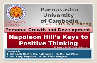 Napoleon hill’s keys to positive thinking