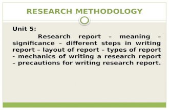 Research Methodology Unit - 5
