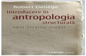 Introducere in Antropologia Structurala Levi Strauss Astazi Robert Deliege