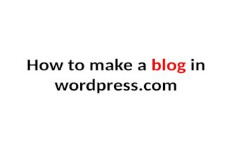 How to make a blog in Wordpress