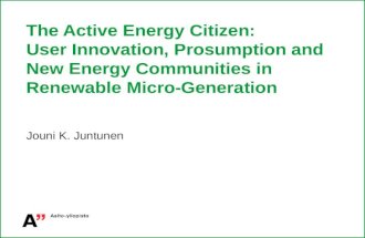 Inuse seminar 9.6.2014 - "The Active Energy Citizen:User Innovation, Prosumption and New Energy Communities in Renewable Micro-Generation"