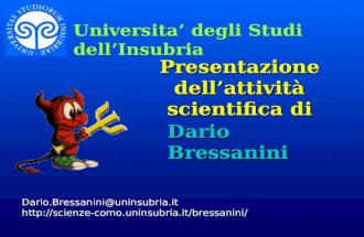 Presentazione dellattività scientifica di Dario.Bressanini@uninsubria.it  Dario Bressanini Universita degli.