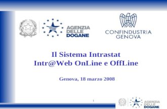 1 Il Sistema Intrastat Intr@Web OnLine e OffLine Genova, 18 marzo 2008.