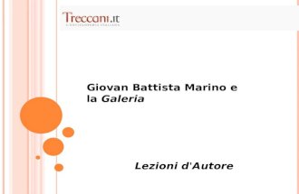 Giovan Battista Marino e la Galeria Lezioni d'Autore.