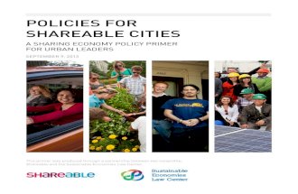 POLICIES FOR SHAREABLE CITIES - by Shareable