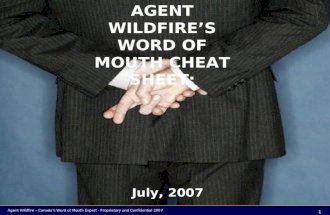 Word of Mouth Cheat Sheet (Agent Wildfire)