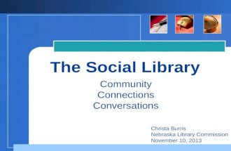 The Social Library: Community, Connections, Conversations