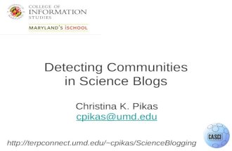 Detecting Communities in Science Blogs