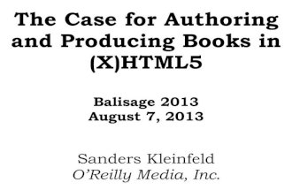 The Case for Authoring and Producing Books in (X)HTML5