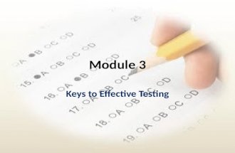 Keys to Effective Testing