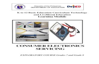 Consumer electronics-servicing-learning-module