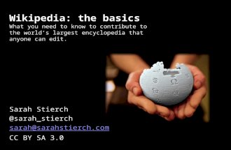 Wikipedia: The Basics by Sarah Stierch