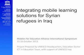 UNESCO Concept Note: Intergating mobile learning solutions for Syrian refugees in Iraq