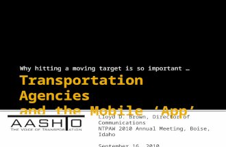 Transportation agencies and the mobile app