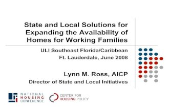 State and Local Solutions for Expanding the Availability of Homes for Working Families
