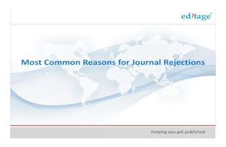 Most common reasons for journal rejections