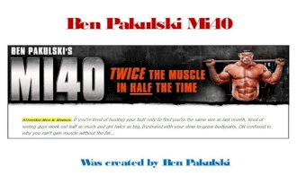 Ben Pakulski Mi40 is the best program for increasing your muscle and keeping fitness