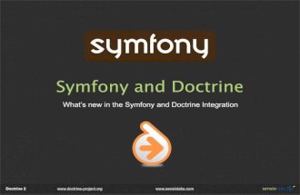 Symfony2 and Doctrine2 Integration